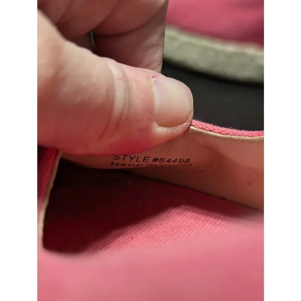 J Crew Seville Espadrille Wedges Canvas Salmon Pink Womens 7.5 Heels Summer Twee